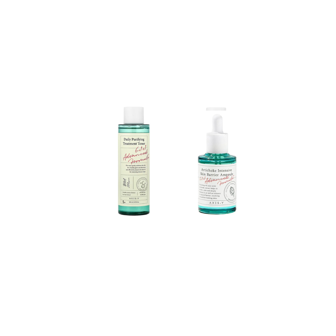 Axis-Y Daily Purifying Treatment Toner and Axis-Y Artichoke Intensive Skin Barrier Ampoule Combo