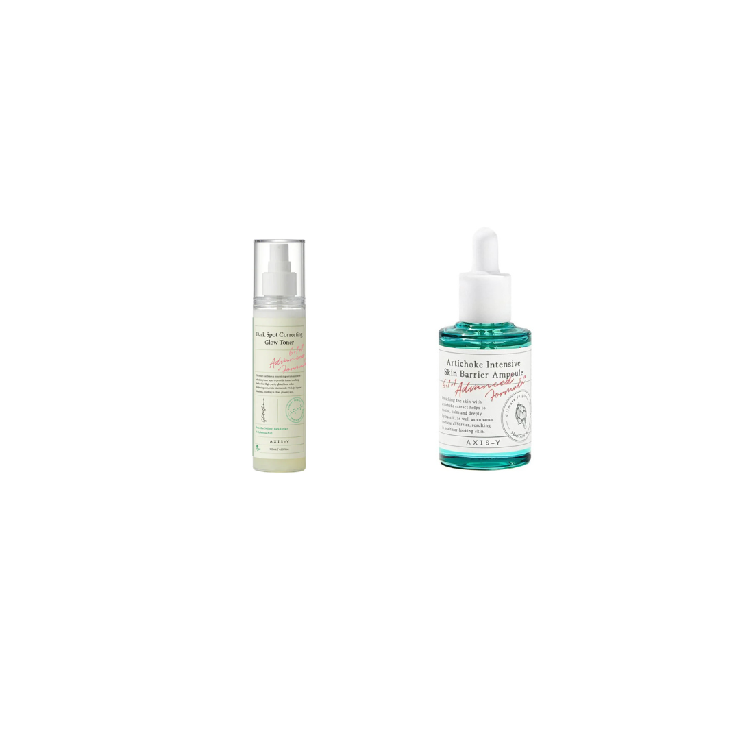 Axis-Y Dark Spot Correcting Glow Toner and Artichoke Skin Barrier Ampoule Combo