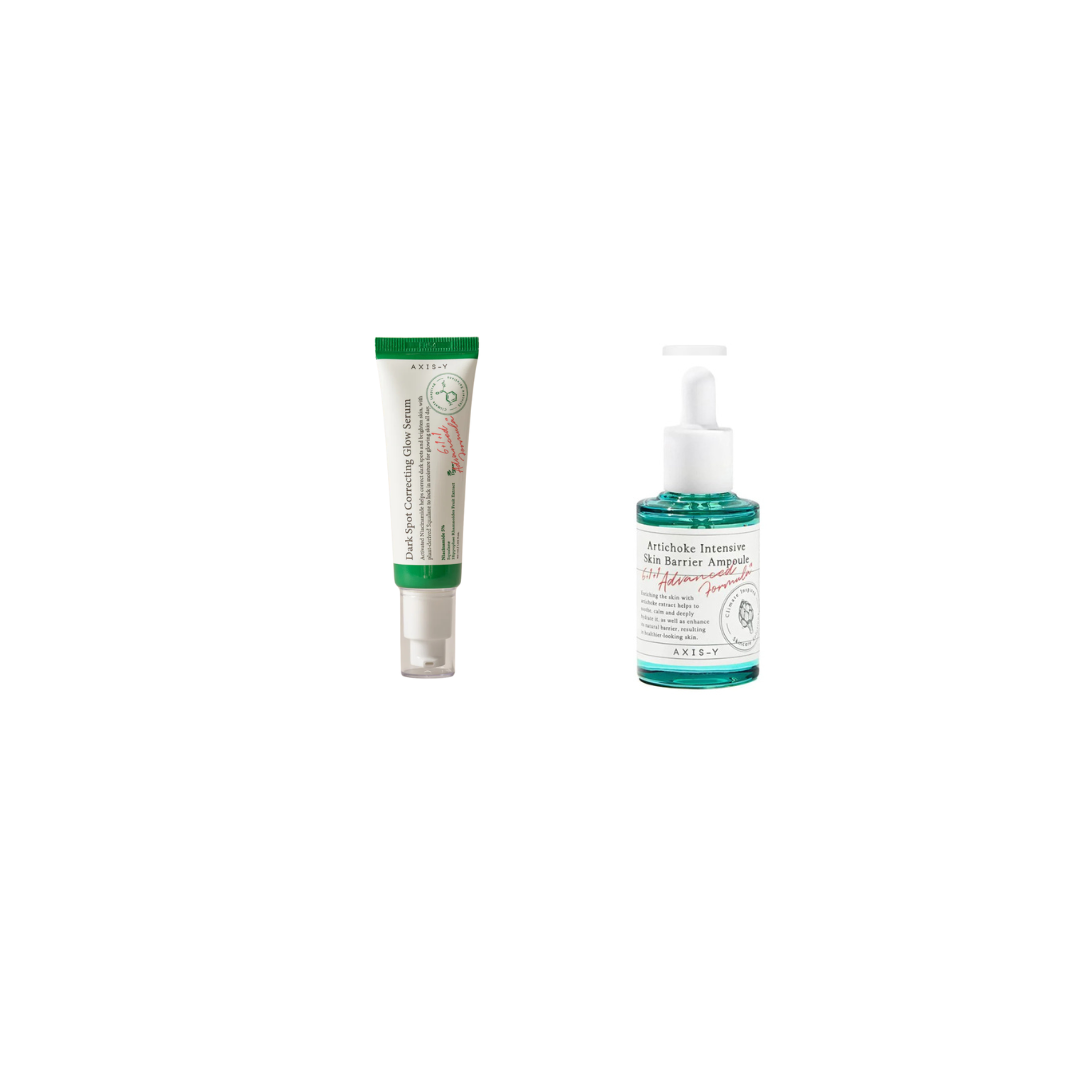 Axis-Y Dark Spot Correcting Glow and Axis-Y Artichoke Intensive Skin Barrier Ampoule Combo